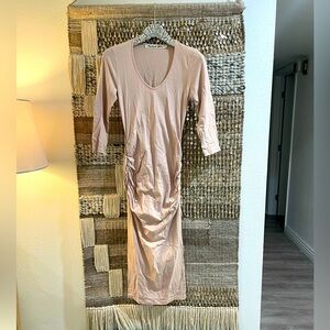 EUC Michael Stars blush beige midi dress bodycon sz S